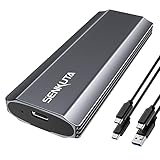 SENKUTA M.2 NVME SSD Gehäuse mit USB 3.2 Gen 2 (10 Gbps), Aluminium Festplattengehäuse für M.2 NVMe/SATA SSD (2230, 2242, 2260, 2280) von M-Key oder M+B Key